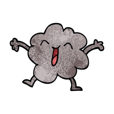 çizgi film doodle mutlu gri bulut