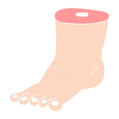 ayak düz renkli çizimi