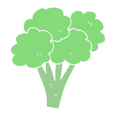 brokoli düz renkli çizimi