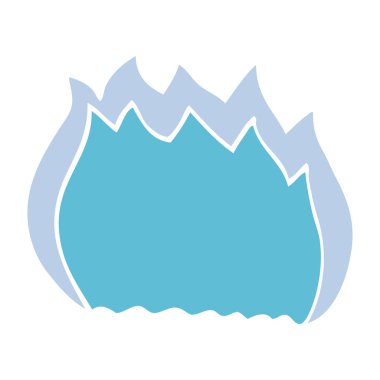 çizgi film doodle mavi alev