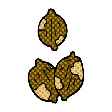 çizgi film doodle fındık kabuklarında