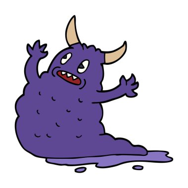 çizgi film doodle iblis, vektör çizim