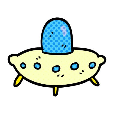 çizgi film doodle uzay gemisi