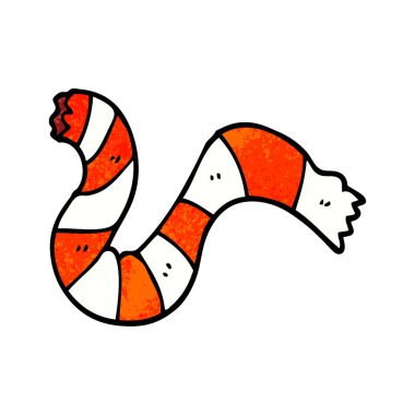 çizgi film doodle çizgili eşarp