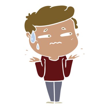 düz renk stil çizgi film adam karıştı