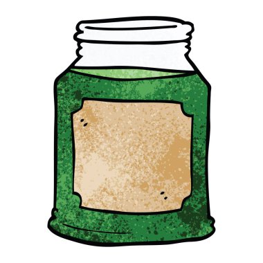 çizgi film doodle sıvı bir kavanoz içinde