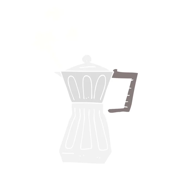 意式浓缩咖啡机的平板彩色插图 — 图库矢量图片