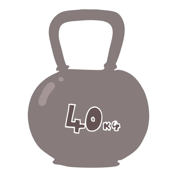 Egale Kleur Illustratie Van 40Kg Kettle Bell Gewicht — Stockvector