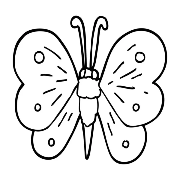 Linea Disegno Fumetto Farfalla — Vettoriale Stock