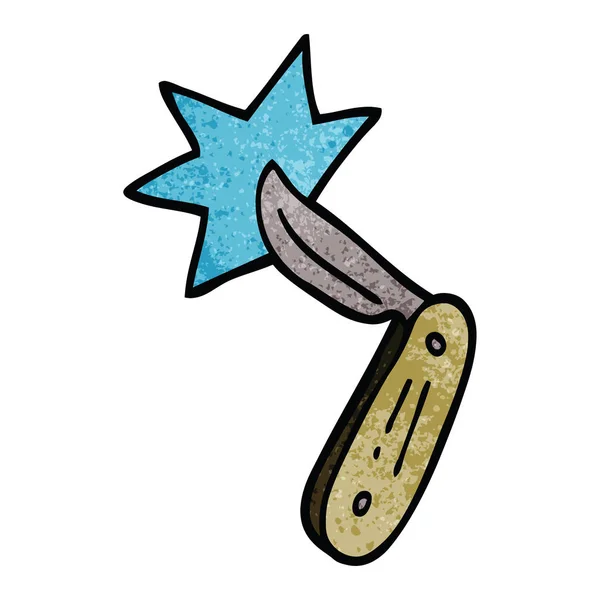 Cuchillo Dibujos Animados Garabato — Vector de stock