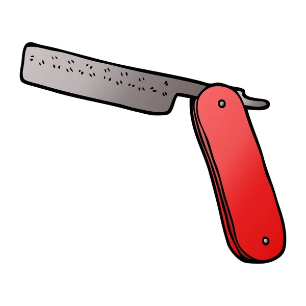 Cartoon Doodle Cut Throat Razor — Stock Vector