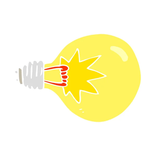 Flat Color Illustration Light Bulb — Stock Vector