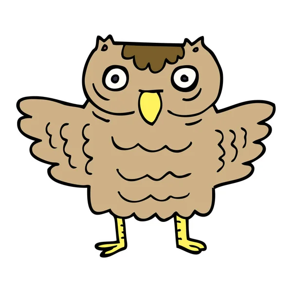 Cartoon Doodle Funny Owl — Stock Vector