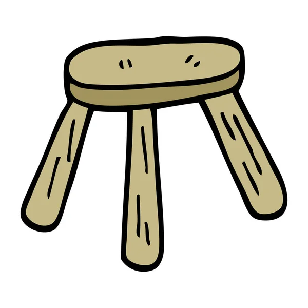 Cartoon Doodle Dřevěná Stolička — Stockový vektor