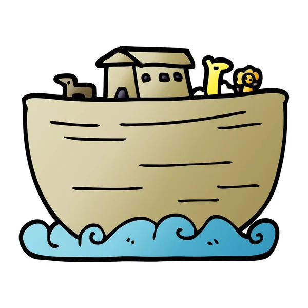 Tecknad Doodle Noahs Ark — Stock vektor