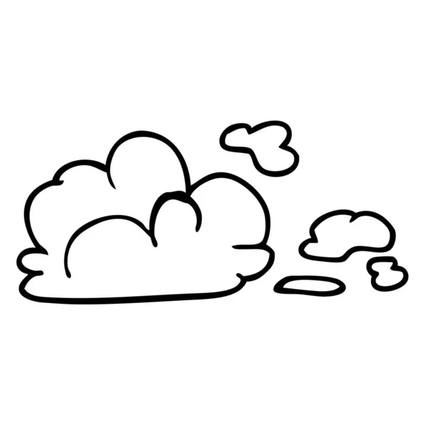 Line Drawing Cartoon Storm Cloud — Stock Vector