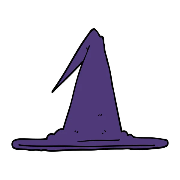 Kreslený Doodle Klobouk Čarodějnice — Stockový vektor