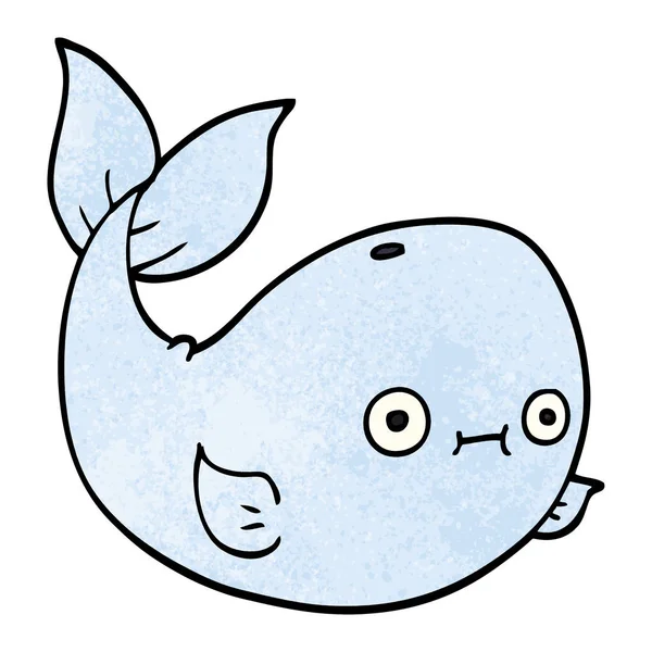 Cartoon Doodle Havet Whale — Stock vektor