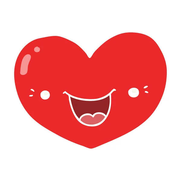 Platt Färg Stil Seriefiguren Kärlek Hjärta — Stock vektor