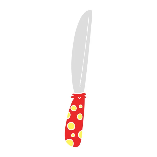 Cuchillo Dibujos Animados Estilo Color Plano — Vector de stock