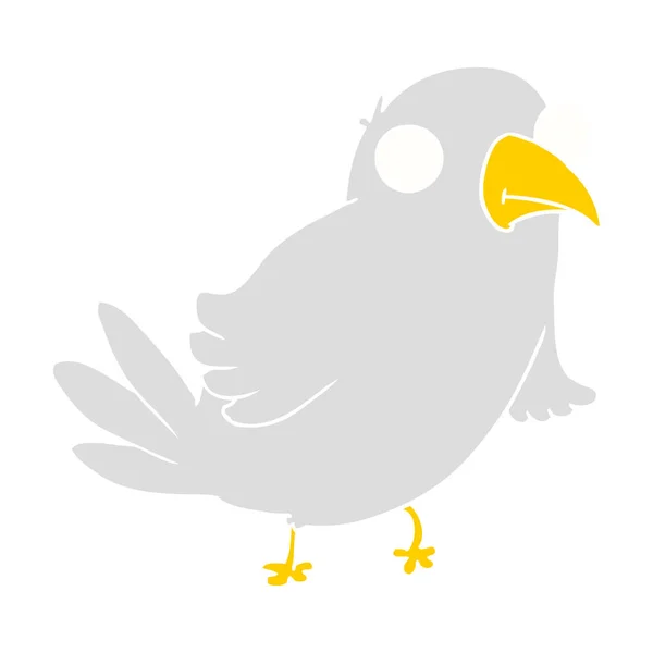Pássaro Desenho Animado Estilo Cor Plana — Vetor de Stock