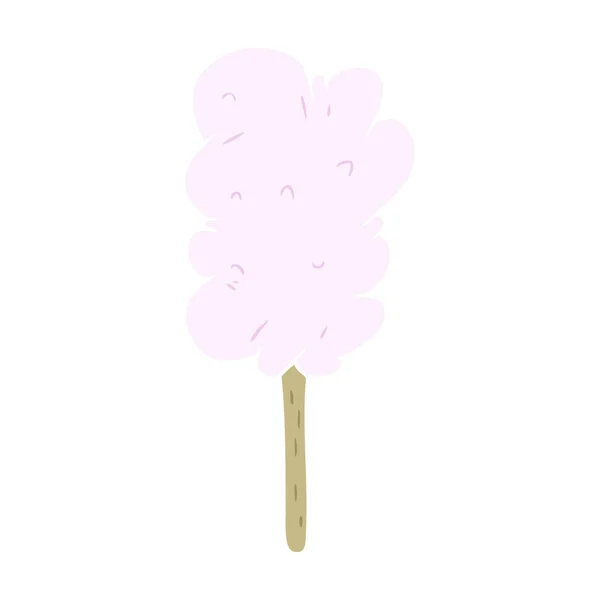 Egale Kleur Stijl Cartoon Candy Floss — Stockvector