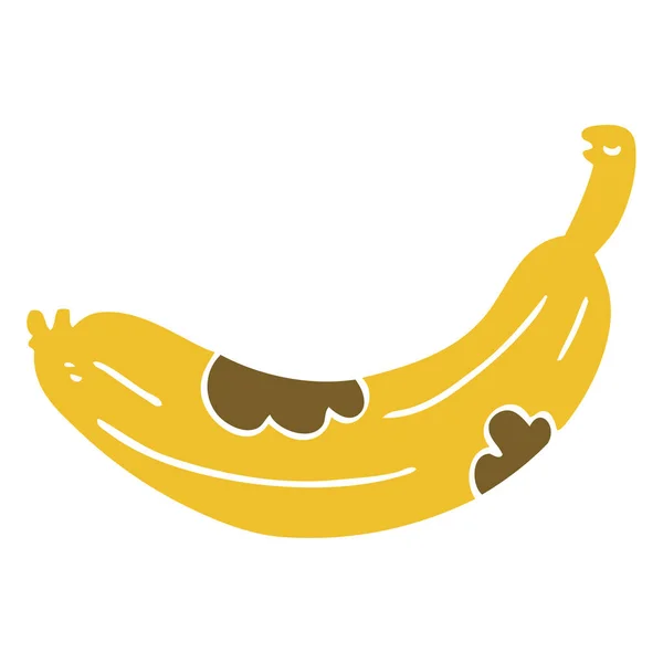 Cartoon Doodle Draaien Banaan — Stockvector