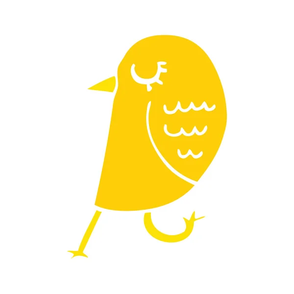 Plat Couleur Style Dessin Animé Oiseau — Image vectorielle