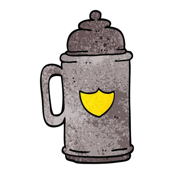 Desenho Animado Doodle Tradicional Cerveja Tankard — Vetor de Stock