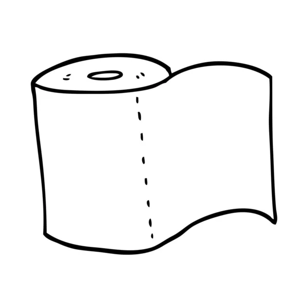 Linienzeichnung Cartoon Toilettenrolle — Stockvektor