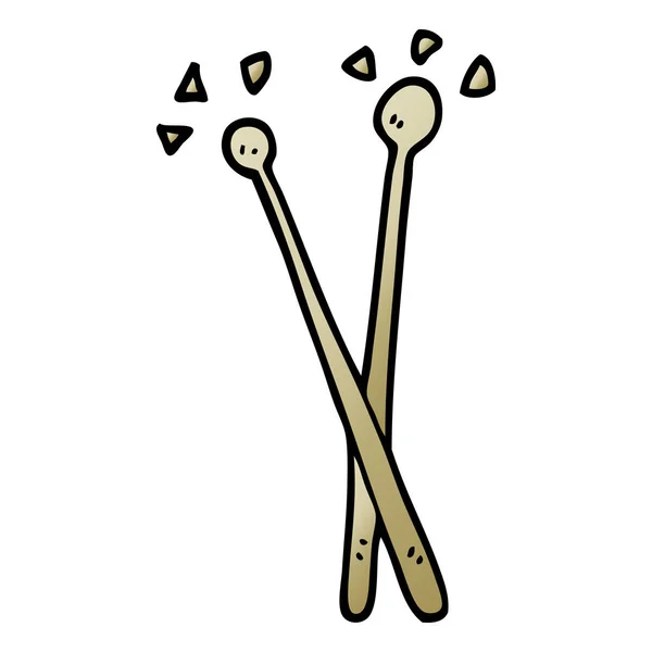 Cartoon Doodle Drum Sticks — Stockvektor