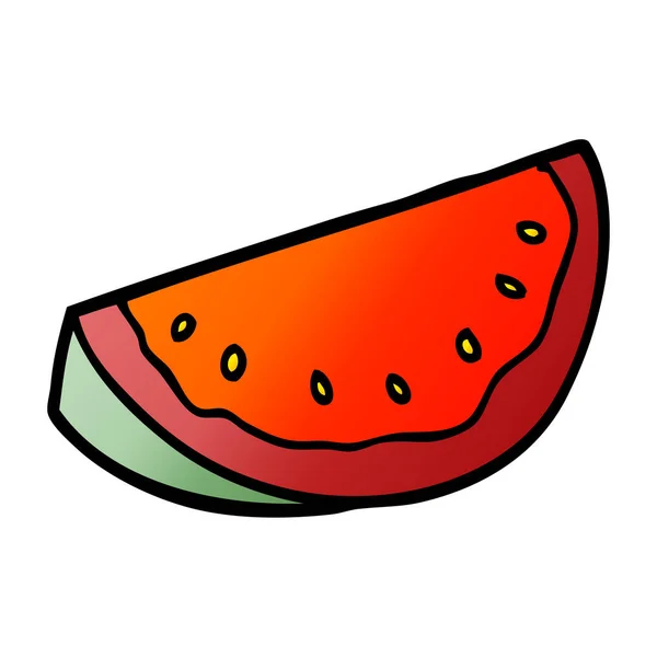 Tegnefilm Doodle Watermelon Hvit Bakgrunn – stockvektor