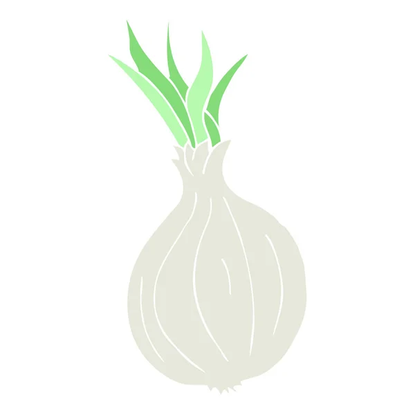 Flat Color Illustration Onion — Stock Vector