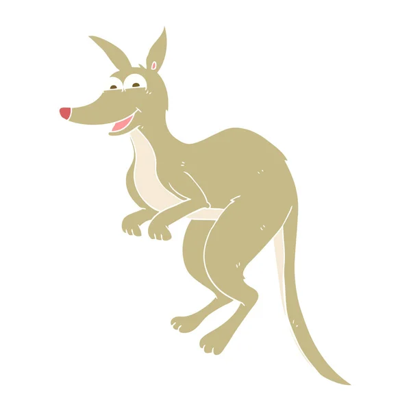 Flachfarbige Illustration Von Känguru — Stockvektor