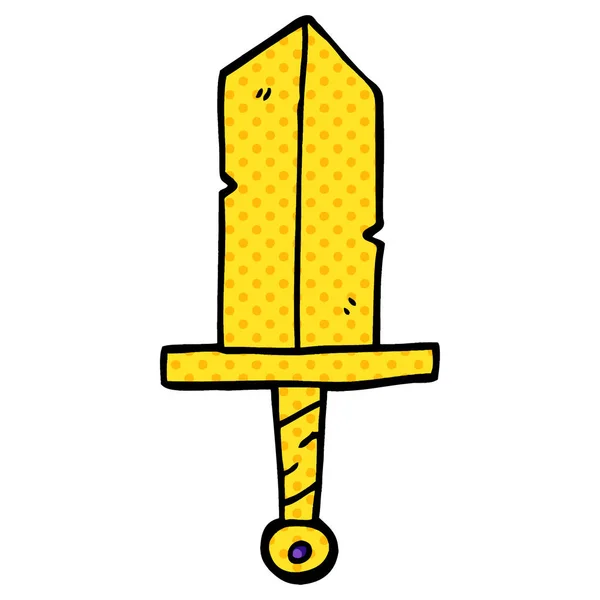 Cartoon Doodle Golden Dagger — Stock vektor