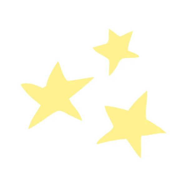 Cartoon Doodle Yellow Stars — Stock Vector