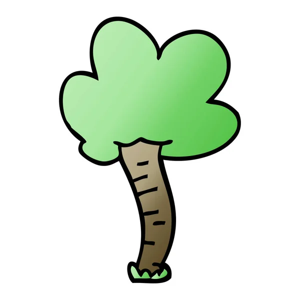 Cartoon Doodle Tree Fundo Branco —  Vetores de Stock