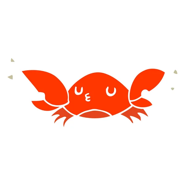 Crabe Dessin Animé Style Plat Couleur — Image vectorielle