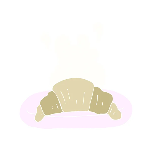 Ilustração Cor Plana Croissant — Vetor de Stock