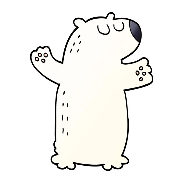 Zeichentrick Doodle Eisbär — Stockvektor