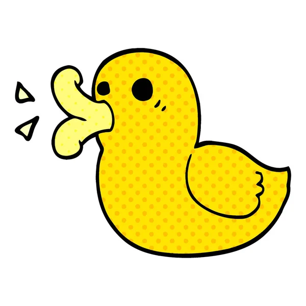 Cartoon Doodle Rubber Duck — Stock Vector
