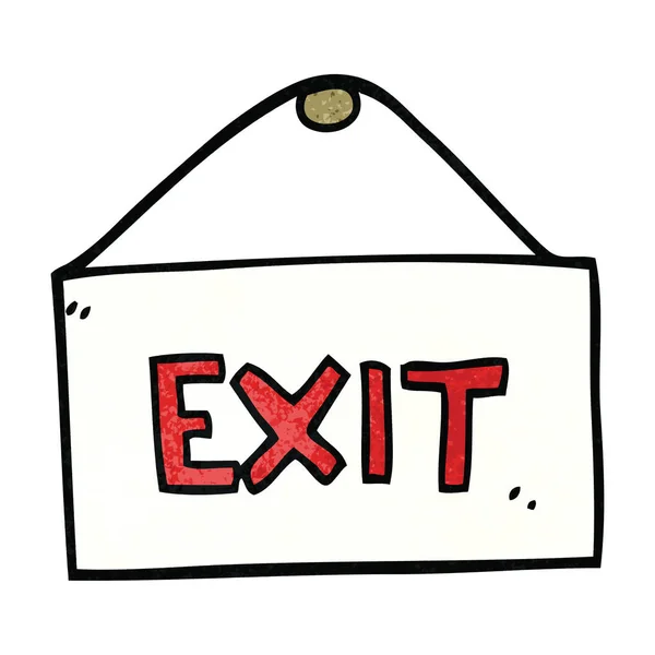 Cartoon Doodle Exit Sign — Stock Vector