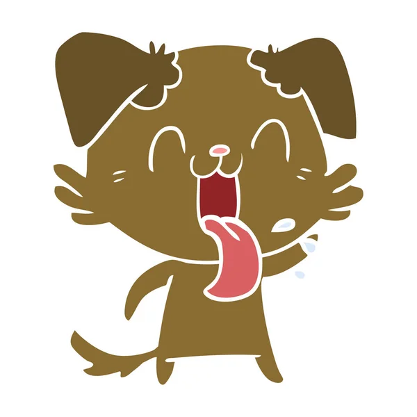 Plano Color Estilo Dibujos Animados Jadeo Perro — Archivo Imágenes Vectoriales