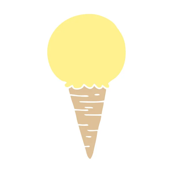 Dessin Animé Doodle Crème Glacée Cône — Image vectorielle