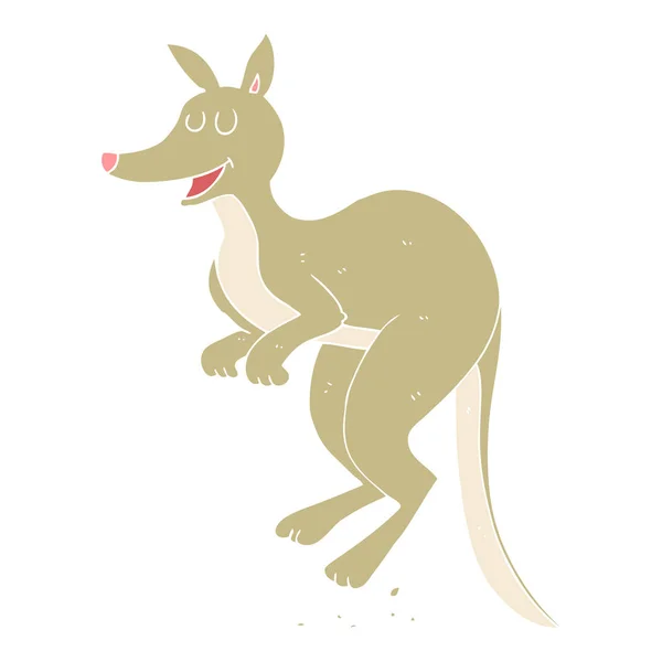 Flachfarbige Illustration Von Känguru — Stockvektor