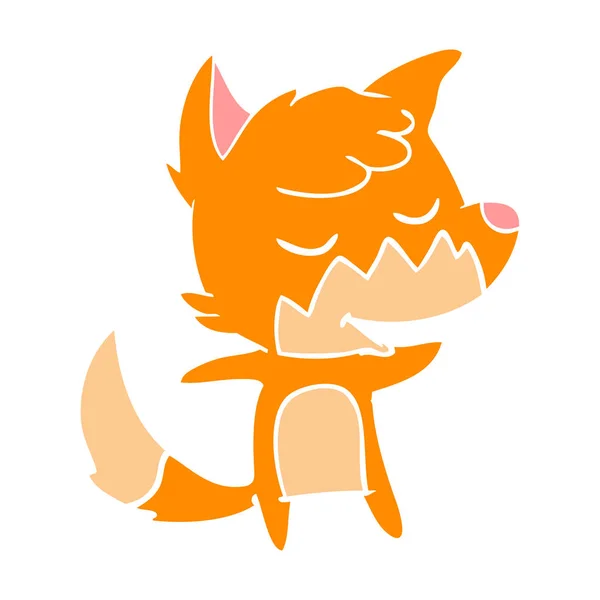 友好的平板颜色风格动画片狐狸 — 图库矢量图片