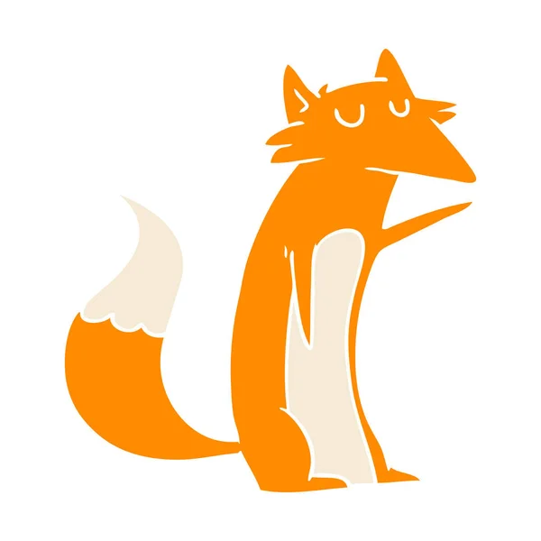 Plochý Barevný Styl Kreslených Fox — Stockový vektor