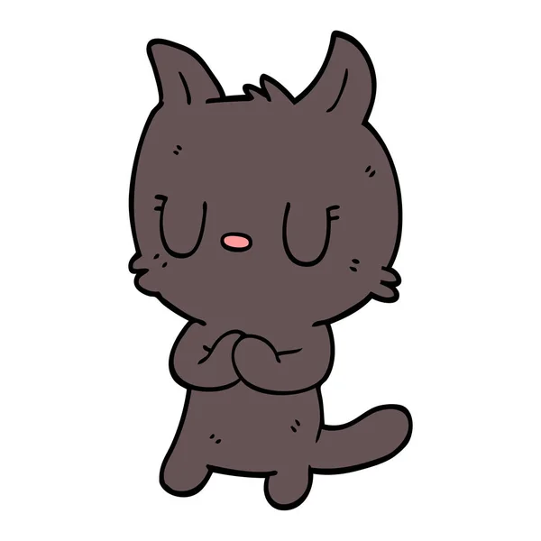 Mignon Dessin Animé Doodle Chat — Image vectorielle