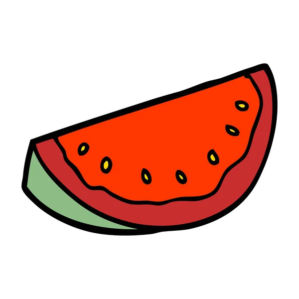 Cartoon Doodle Wassermelone Auf Weißem Hintergrund — Stockvektor