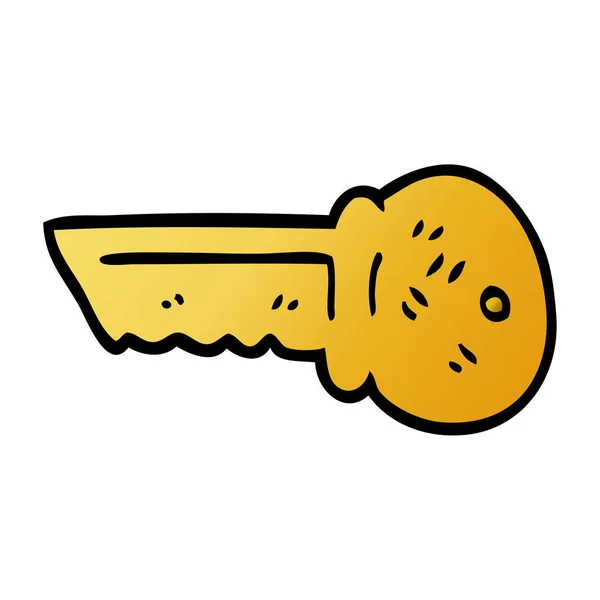 Cartoon Doodle Gold Key — Stock Vector